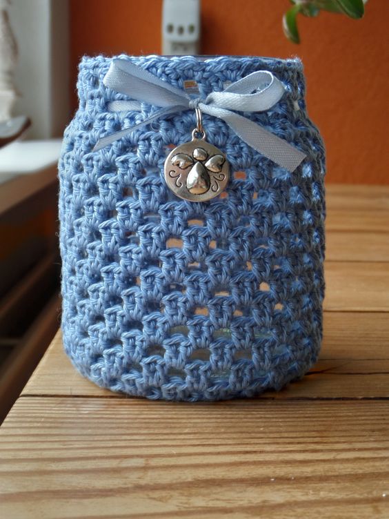 crochet jar decorations ideas 4