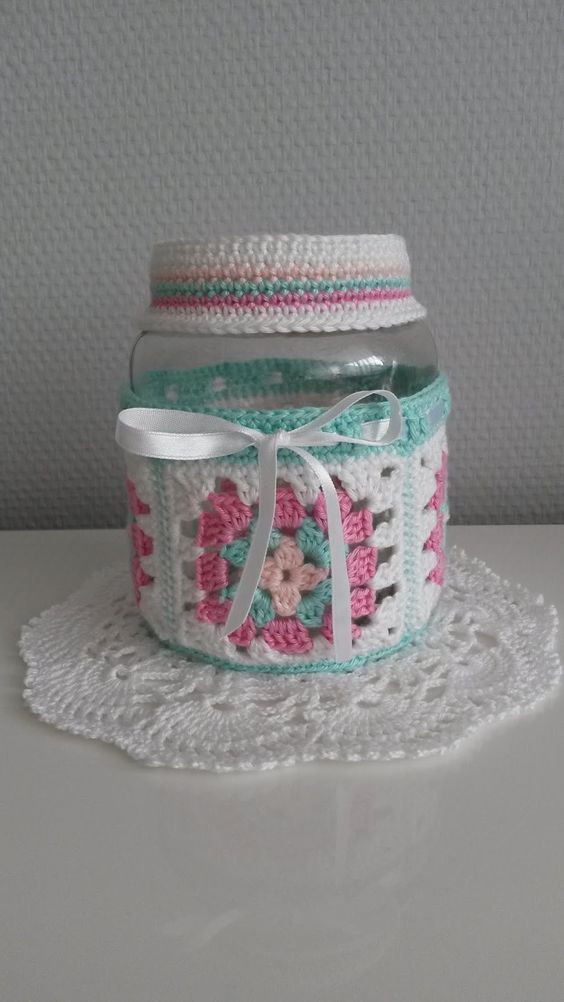 crochet jar decorations ideas