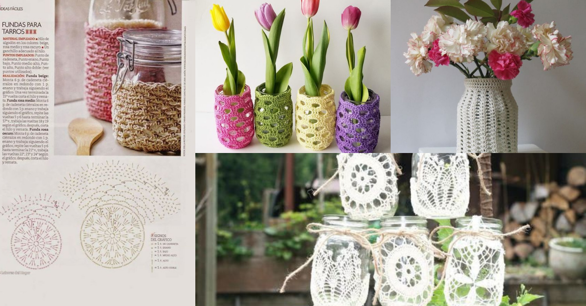 crochet jar decorations ideas