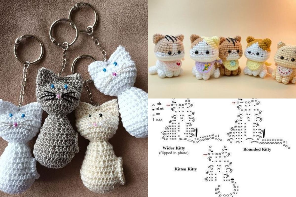 crochet kitten keychains 1