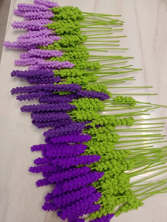 crochet lavender flower tutorial 2