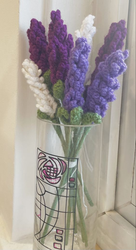 crochet lavender flower tutorial 4