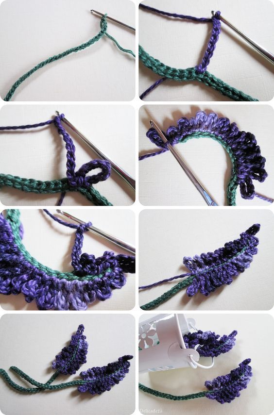 crochet lavender flower tutorial 5