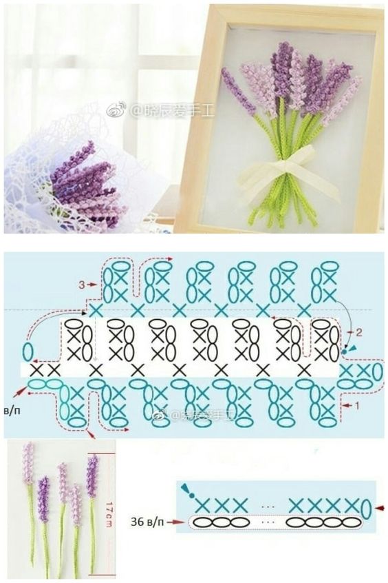 crochet lavender flower tutorial 7