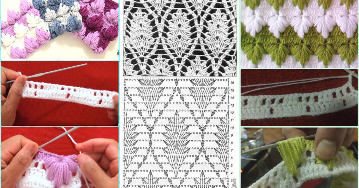 crochet leaf stitch pattern