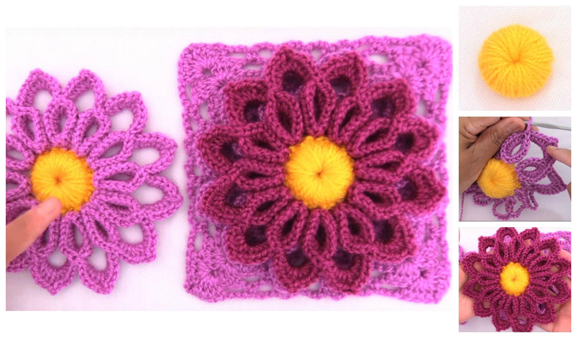 crochet lilac flower