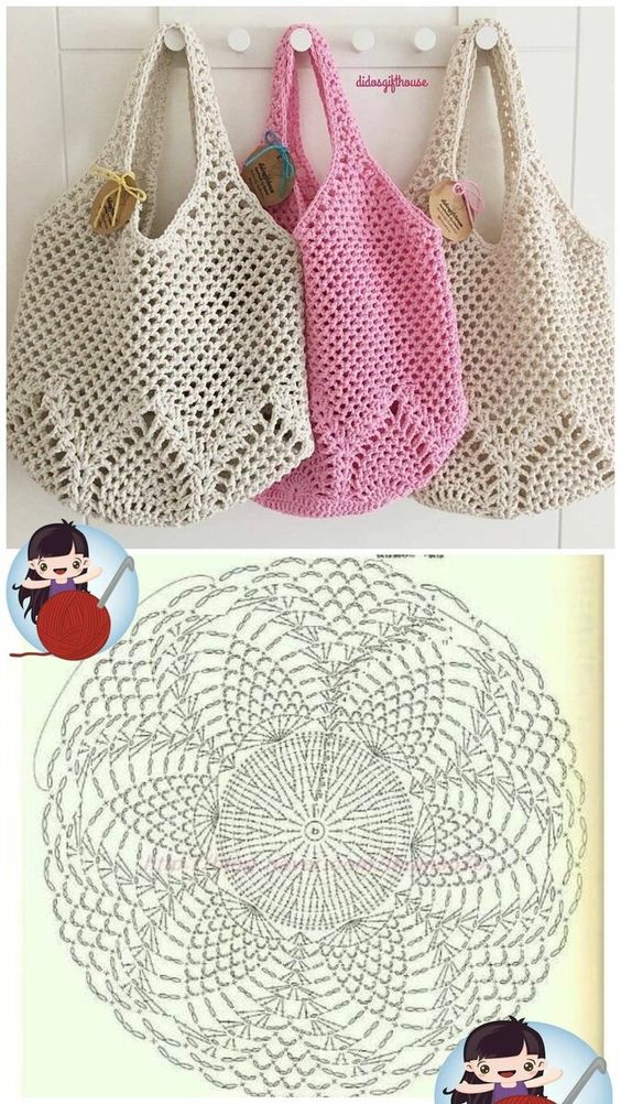 crochet market bags pattern 7