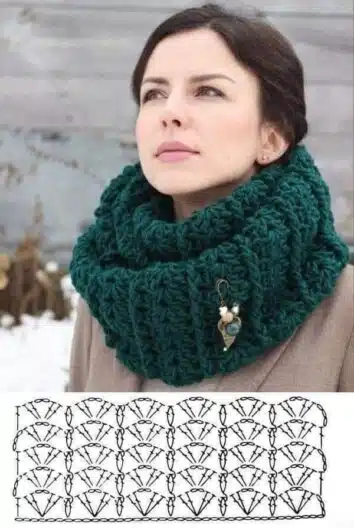 crochet maxi neck warmer graphics