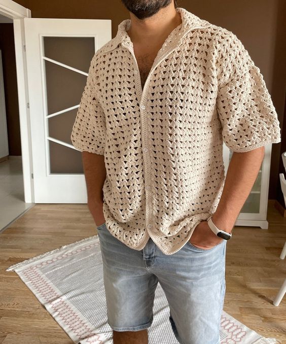 crochet mens shirt ideas 9