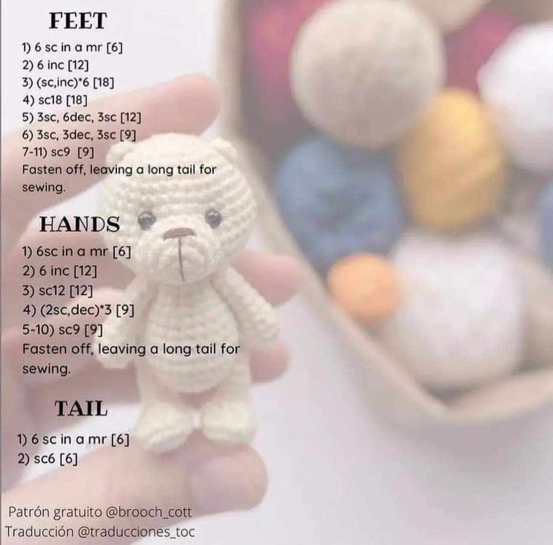 crochet mini teddy bear pattern 5