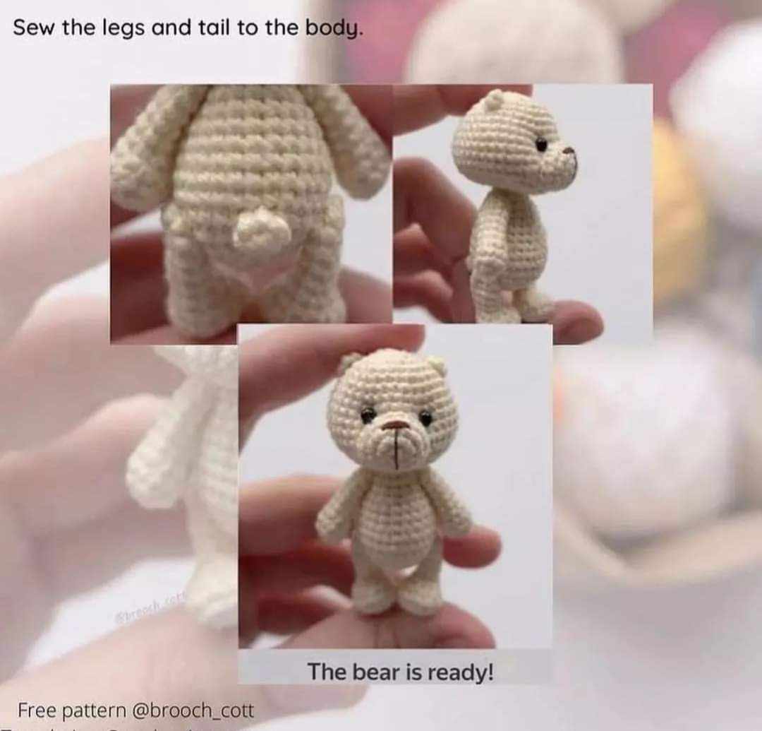 crochet mini teddy bear pattern 7