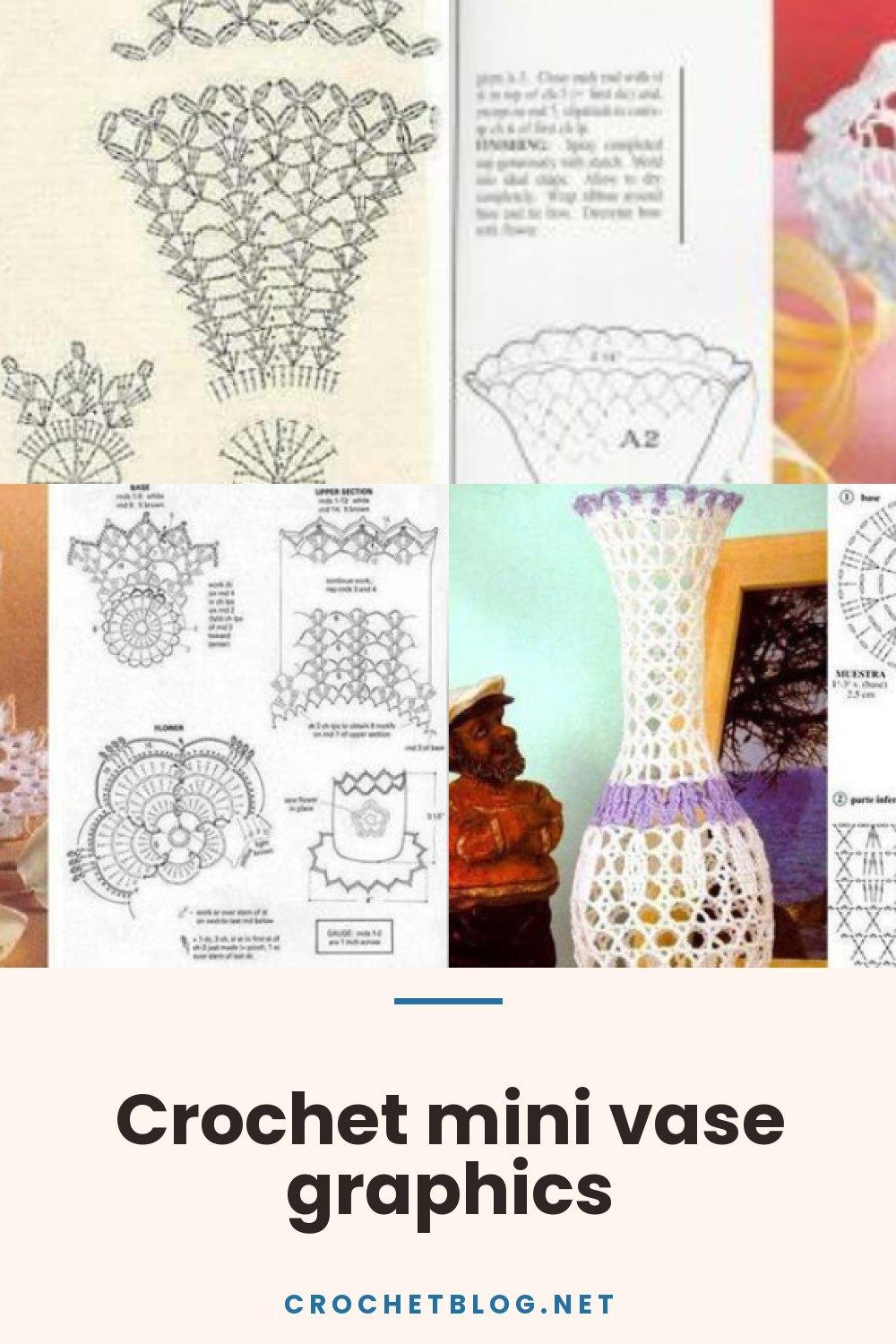 Crochet mini vase graphics