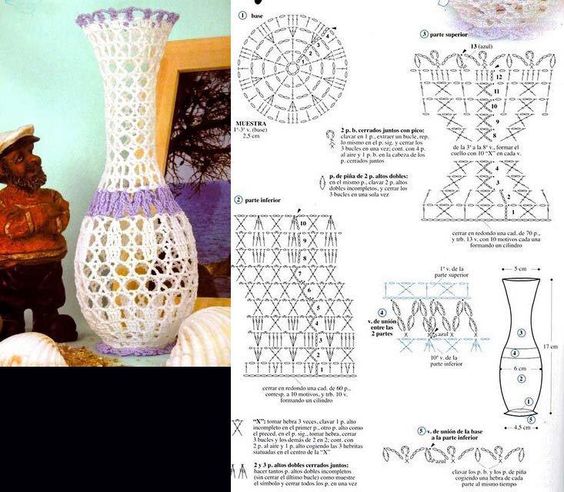 crochet mini vase graphics