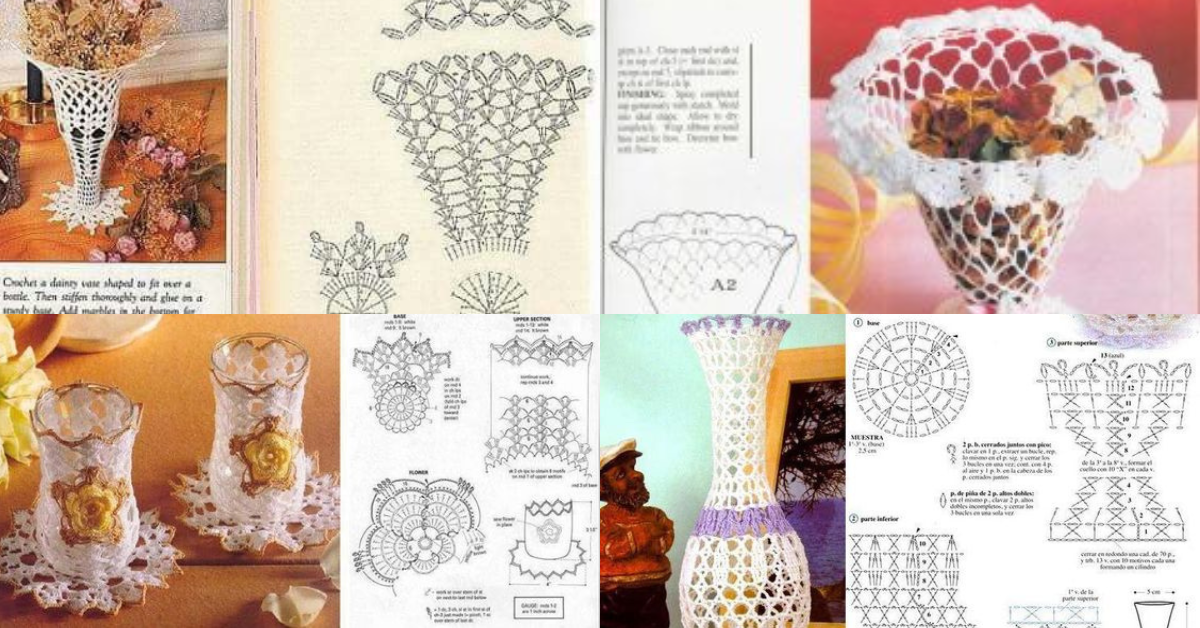 crochet mini vase graphics