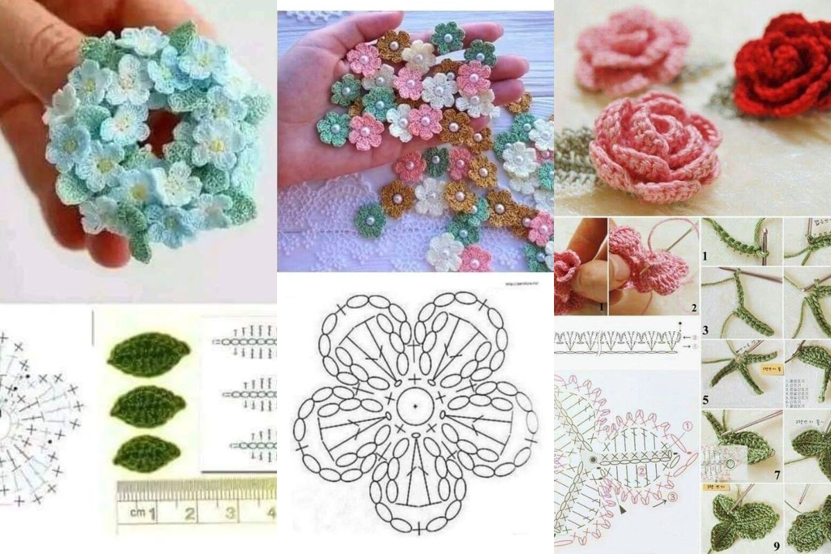 crochet miniature flowers ideas 14