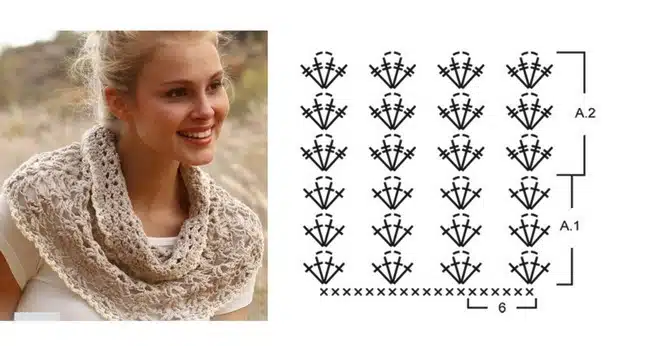 crochet neck warmer with graphics 2