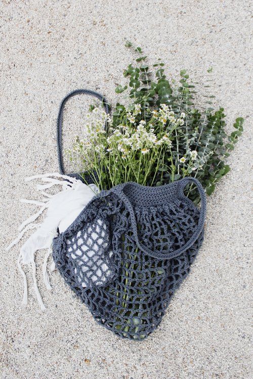 crochet net bag step by step 7