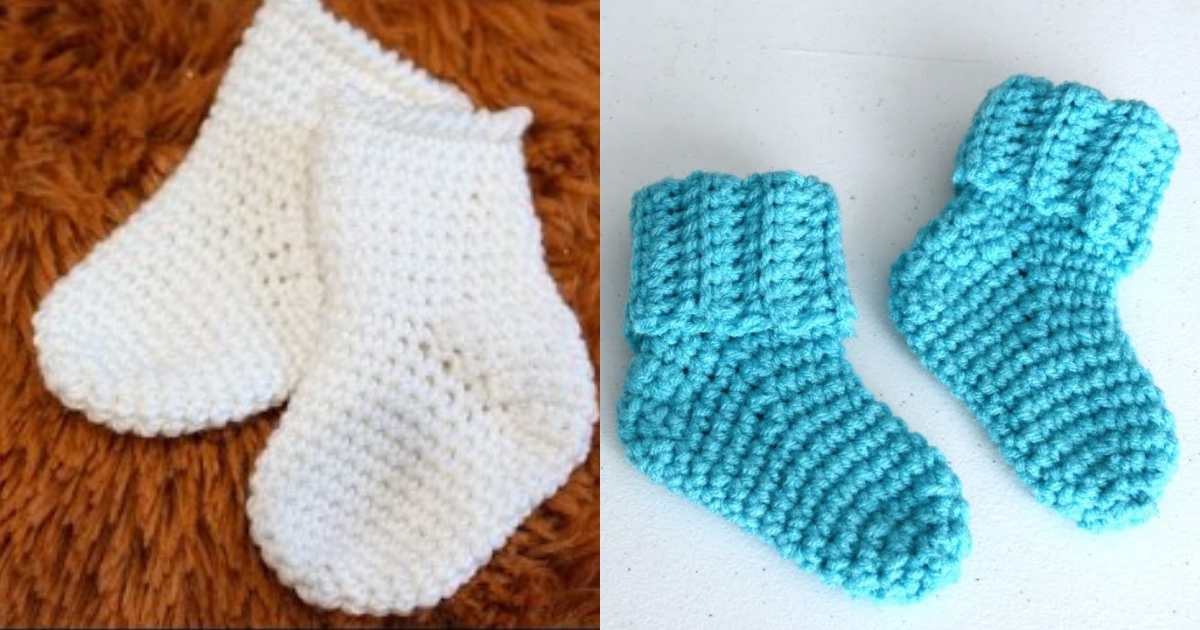 crochet newborn easy socks