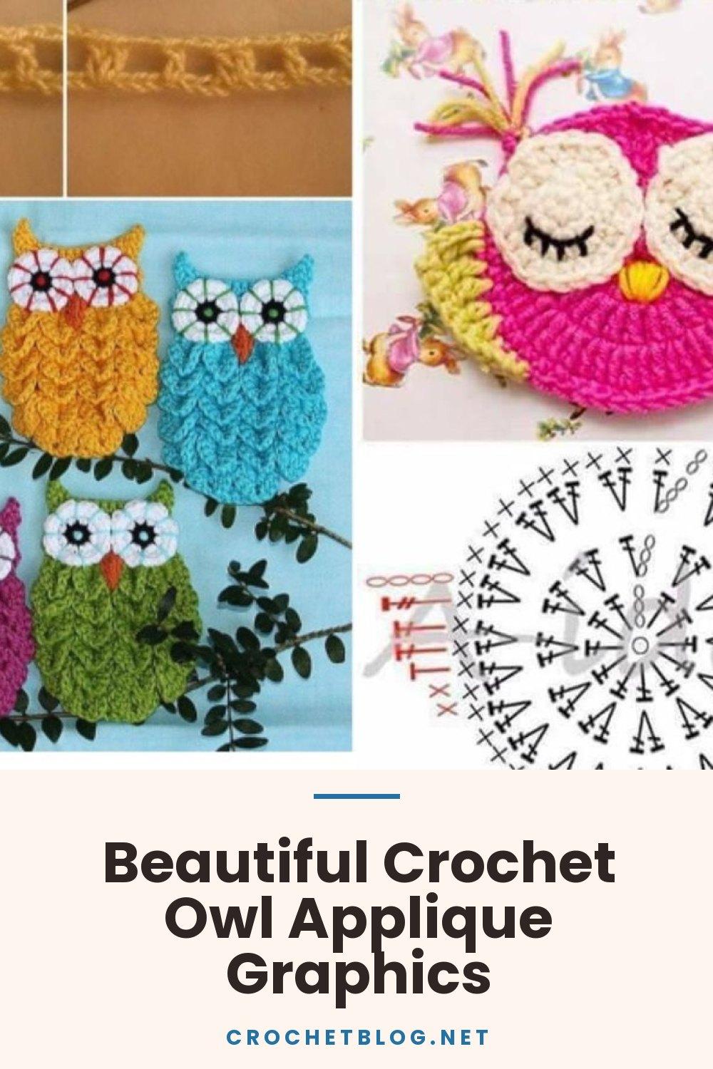 Beautiful Crochet Owl Applique Graphics