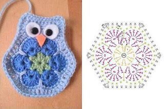 crochet owl applique graphics 4