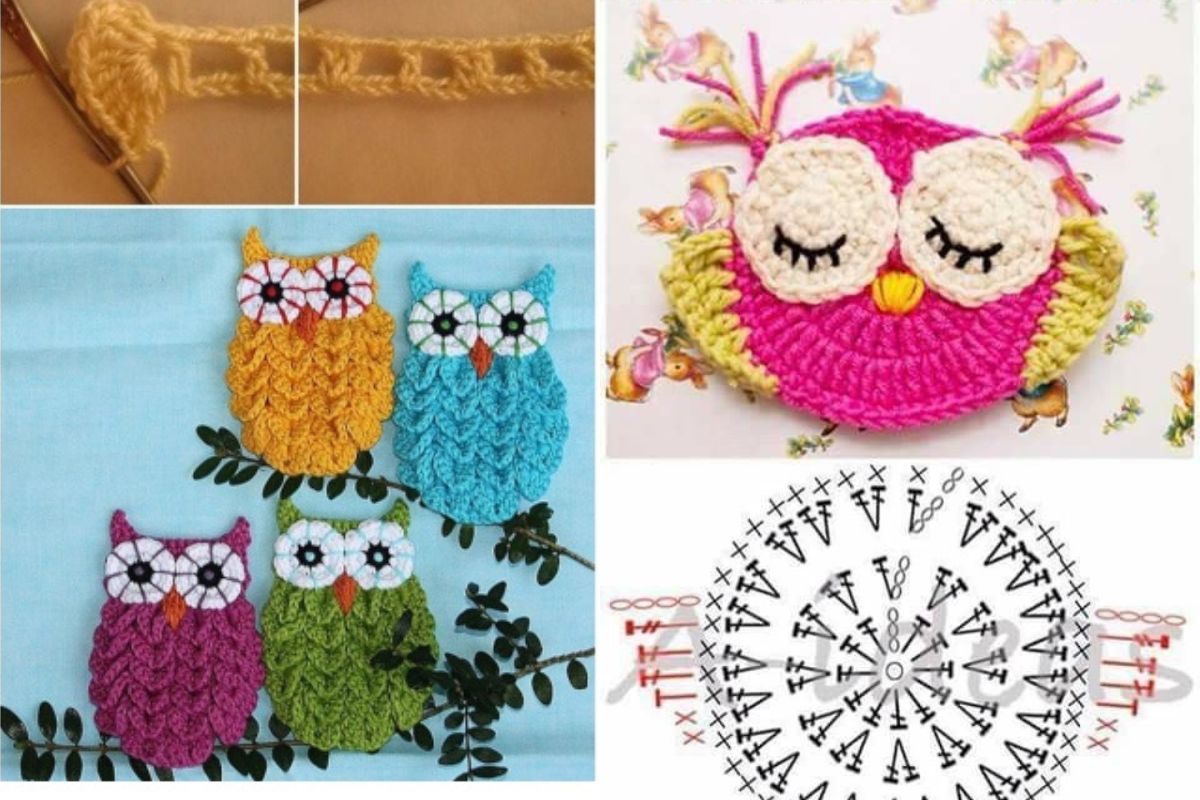 crochet owl applique graphics 7