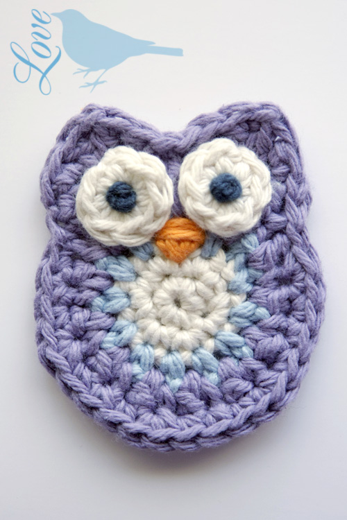 crochet owl applique graphics