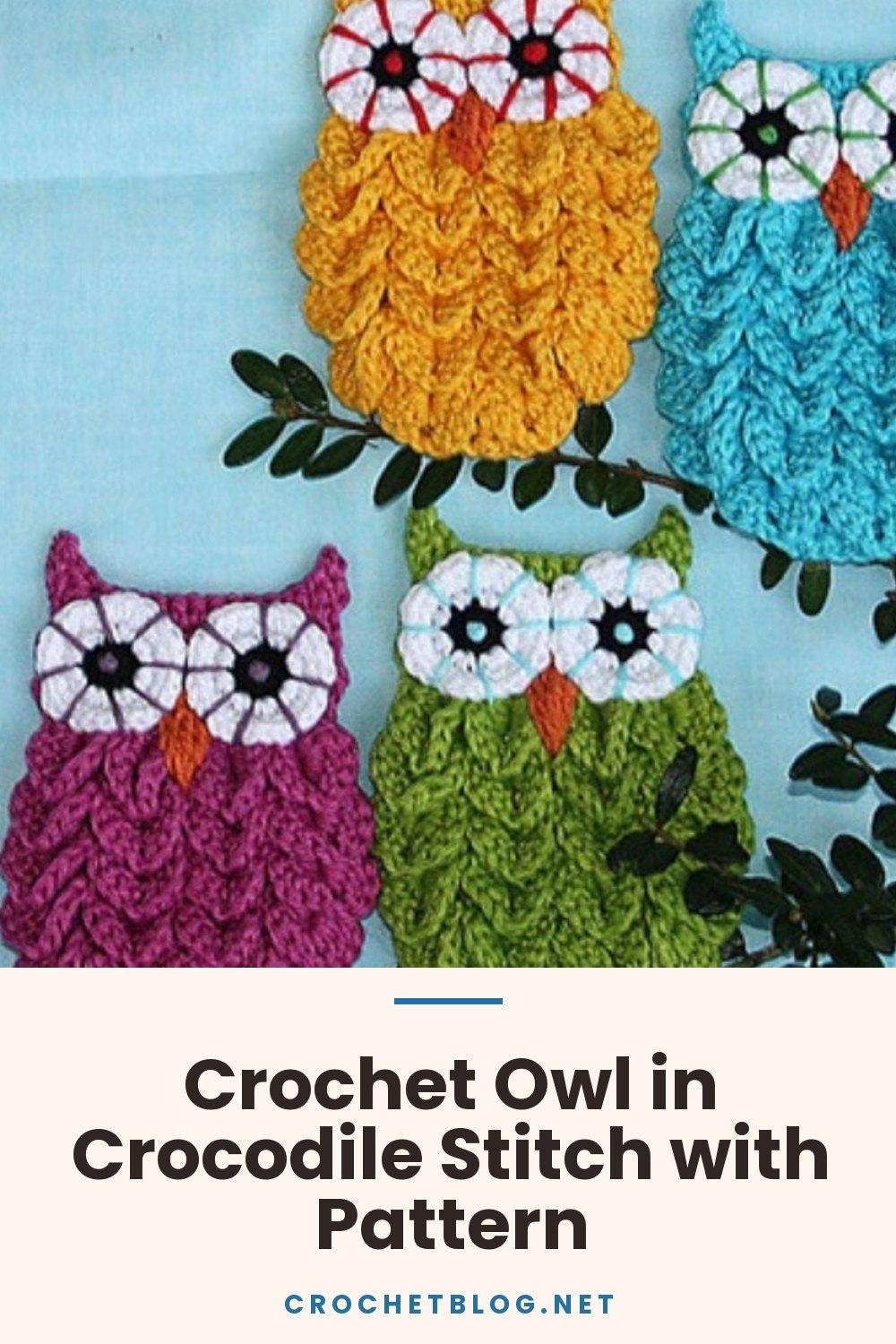 Crochet Owl in Crocodile Stitch with Pattern