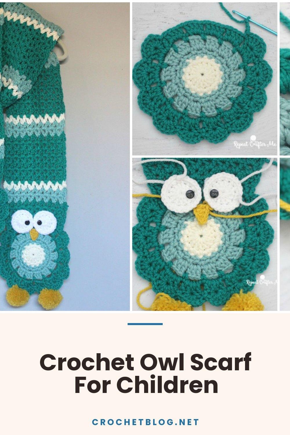 Crochet Owl Scarf For Children