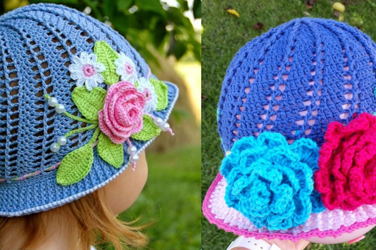 crochet panama hat for girls with free pattern 1