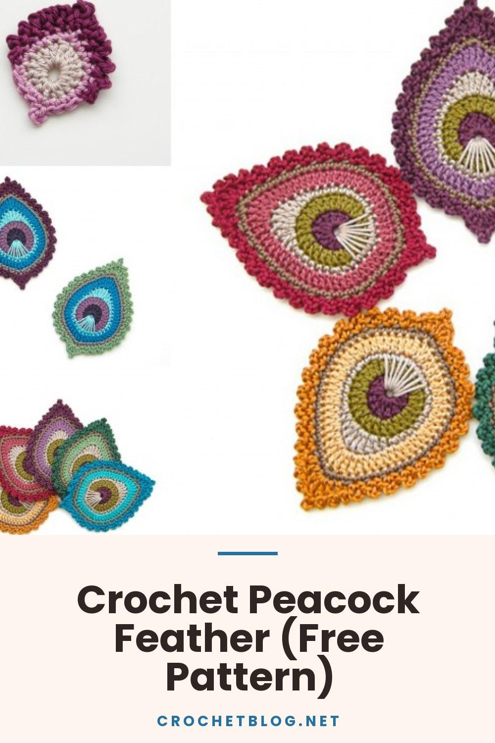Crochet Peacock Feather (Free Pattern)