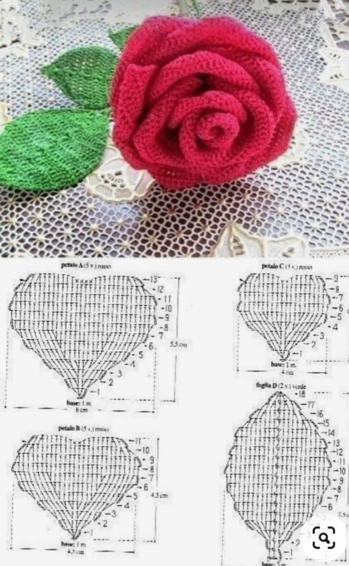 crochet petals leaves and flowers graphics 10