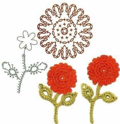 crochet petals leaves and flowers graphics 5