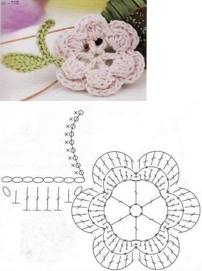 crochet petals leaves and flowers graphics 9