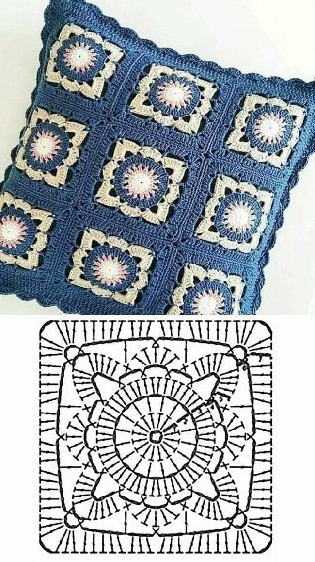 crochet pillows made with squares 10