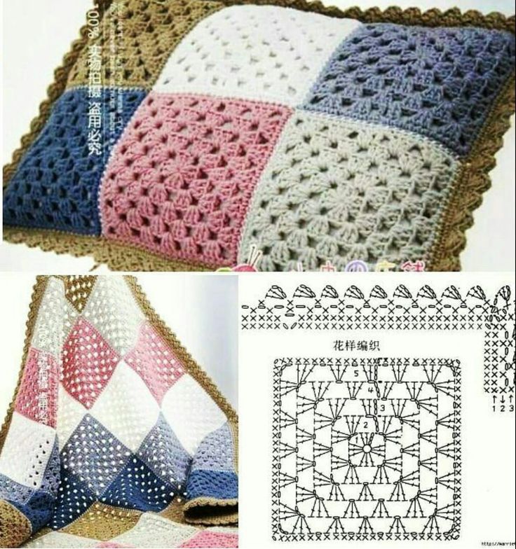 crochet pillows made with squares 2