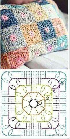 crochet pillows made with squares 4