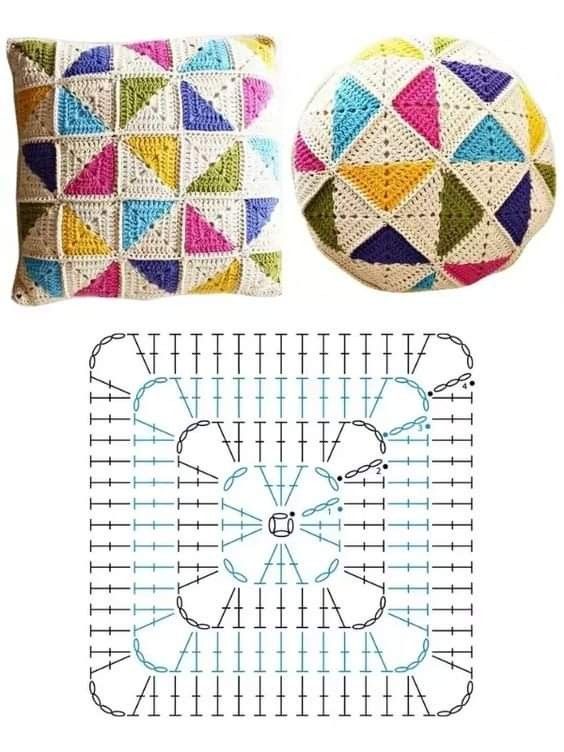 crochet pillows made with squares 5