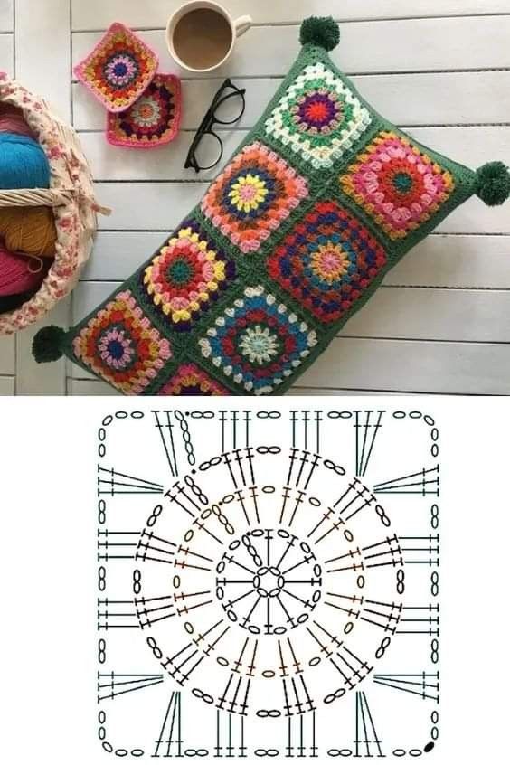 crochet pillows made with squares 6