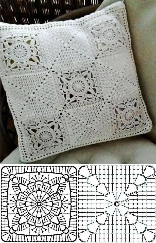 crochet pillows made with squares 7