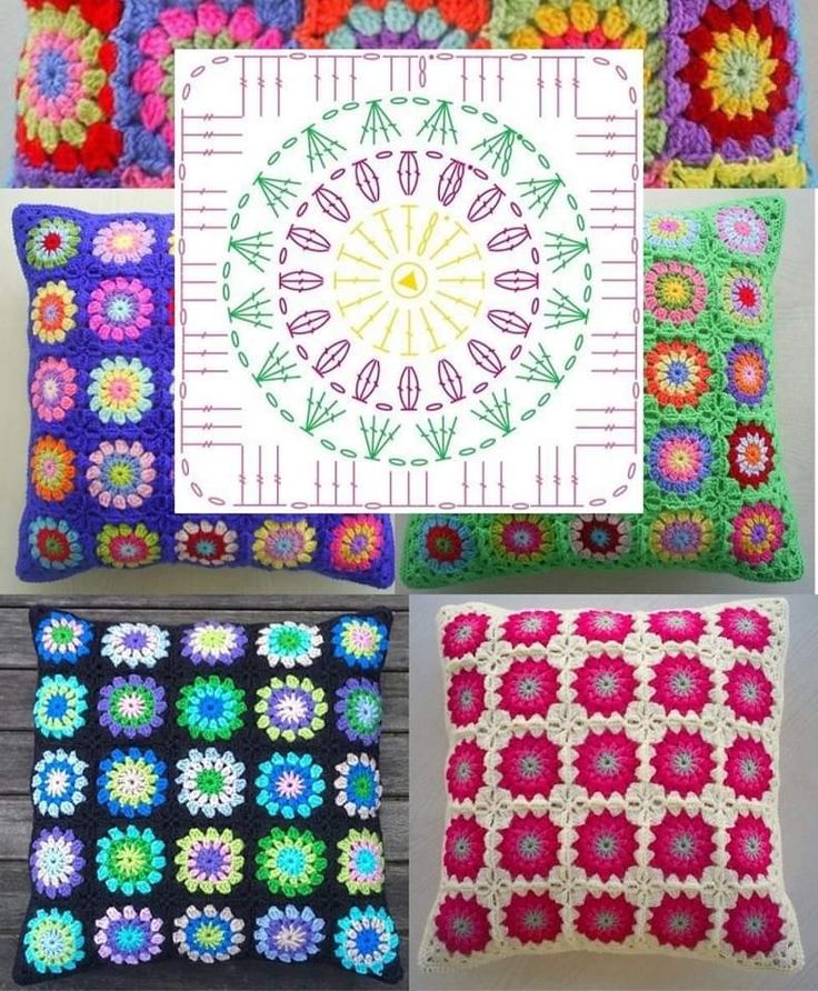 crochet pillows made with squares 8