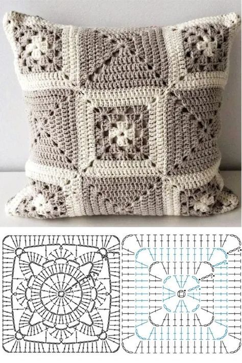 crochet pillows made with squares