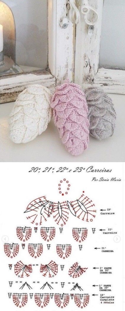 crochet pinecones tutorial ideas 4