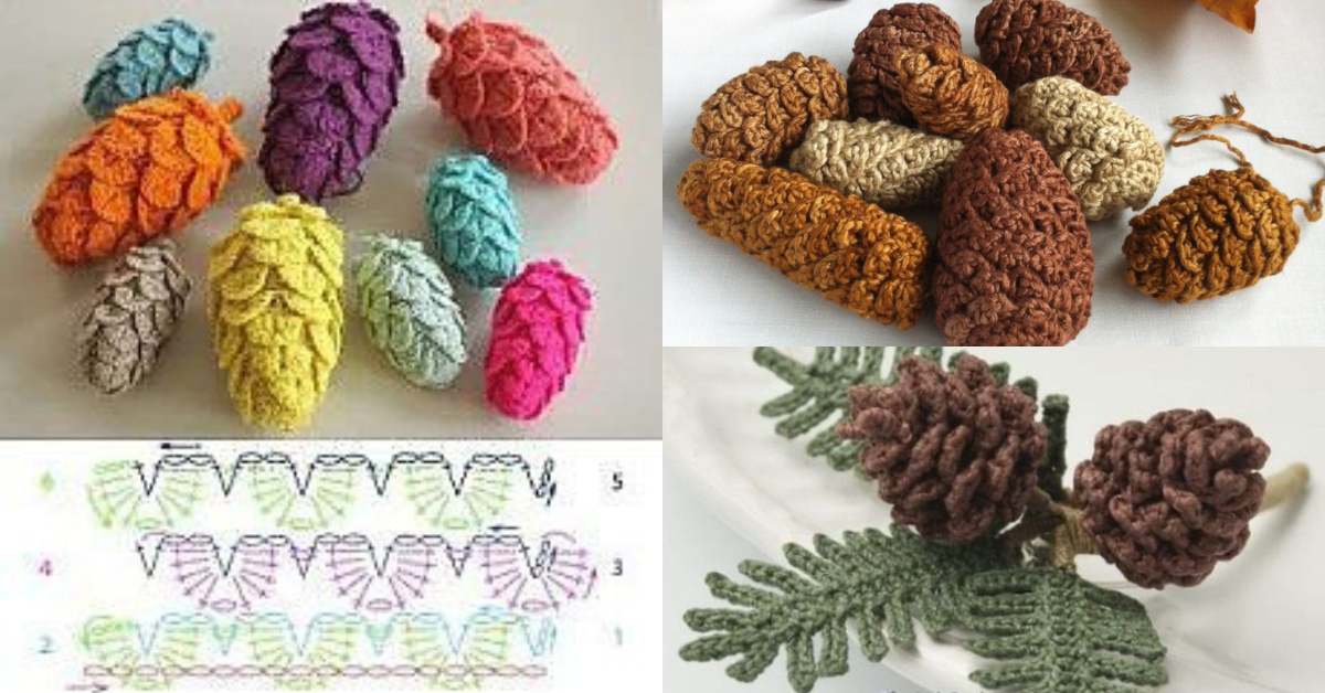 crochet pinecones tutorial ideas