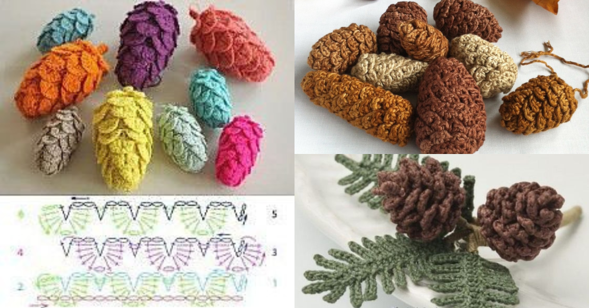 Crochet Pinecones - Video Tutorial And Ideas To Get Inspired