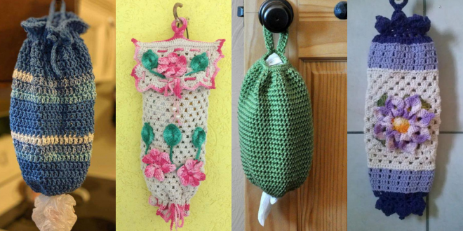 crochet plastic bag holder