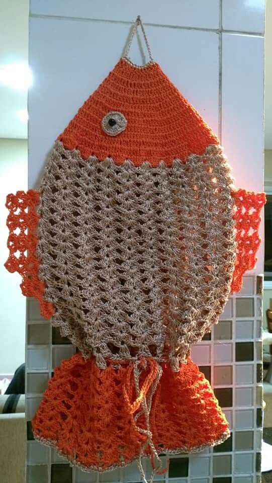 crochet plastic bag holder