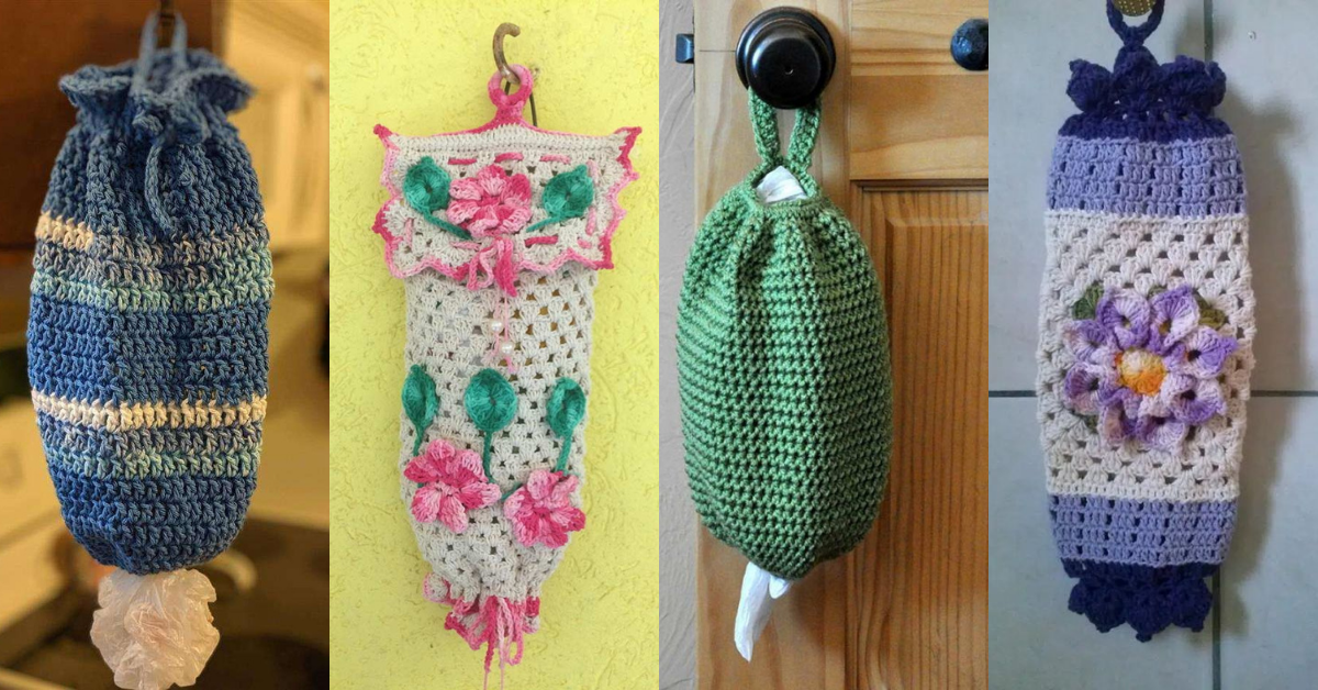 crochet plastic bag holder