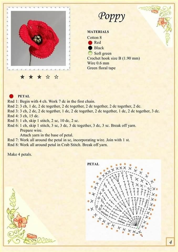 crochet poppy accessory 2