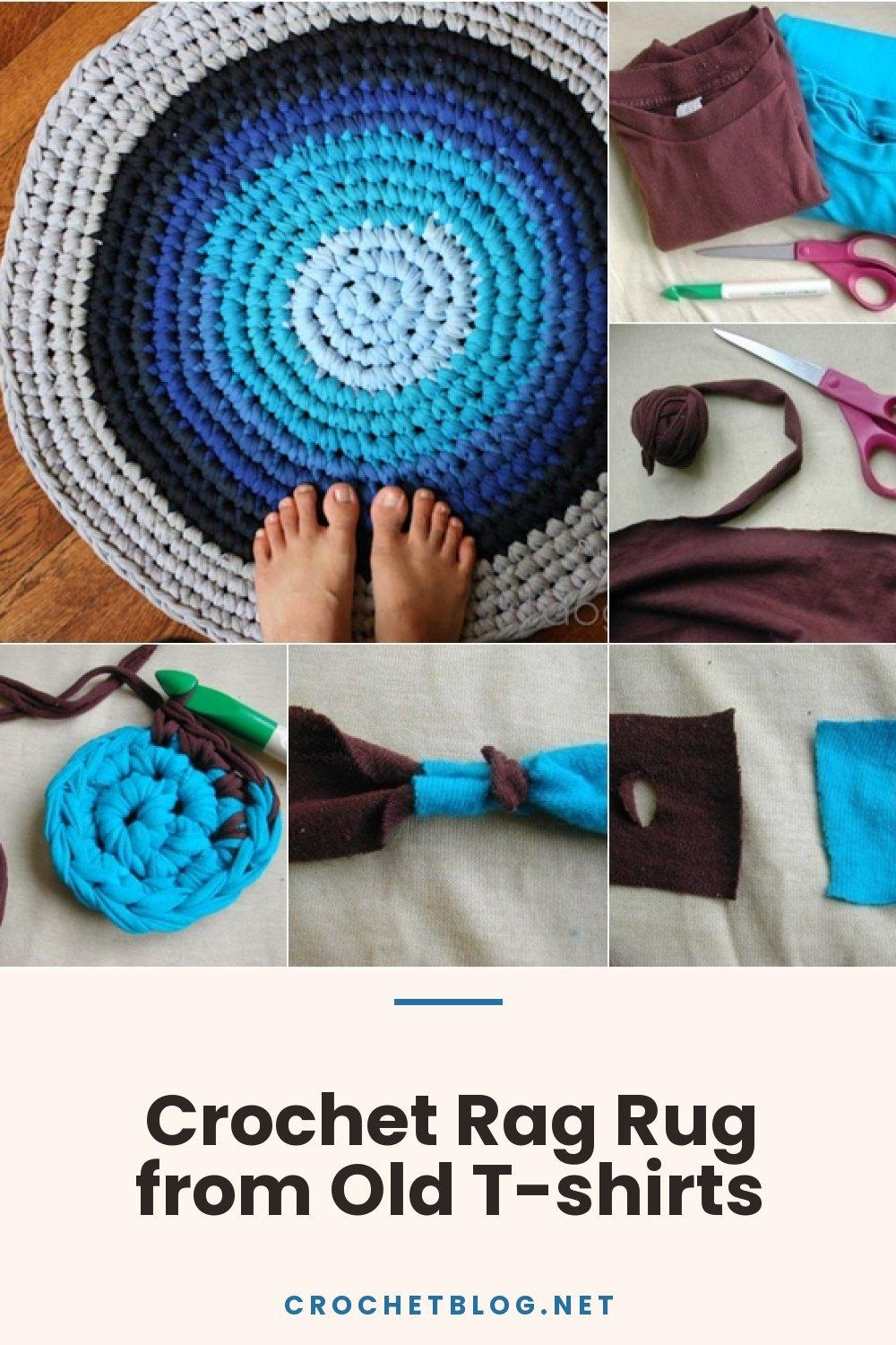 Crochet Rag Rug from Old T-shirts