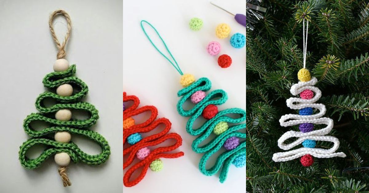 crochet ribbon christmas tree pattern